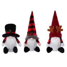 3Pcs Christmas Tree Topper,  Christmas Decorations Holiday Home D√©cor with Plaid Hat