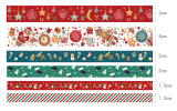 6 Rolls Of Christmas Washi Tape Sparkle Colorful Christmas Decorative