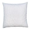 Hugo 20 x 20 Square Accent Throw Pillow, Embroidered Geometric Abstract Pattern, With Filler, White