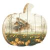 "October Gray" By Artisan John Rossini Printed on Wooden Pumpkin Wall Art