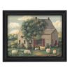 "Wooly Sheep" By Pam Britton, Printed Wall Art, Ready To Hang Framed Poster, Black Frame