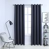 Blackout Curtains with Rings 2 pcs Anthracite 54"x84" Fabric