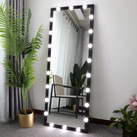 Hollywood Full Length Mirror with Lights Full Body Vanity Mirror with 3 Color Modes Lighted Standing Floor Mirror for Dressing Room Bedroom Wall Mount