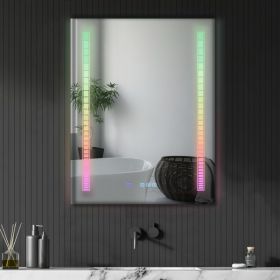 FCH 36*28in Symphony Elements Aluminum Alloy Rectangular Built-In Light Strip With Anti-Fog Touch Adjustable Brightness Power-Off Memory Three-Tone Li