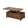 Rustic Single Drawer Mango Wood Coffee Table with Lift Top Storage & Compartments, Brown