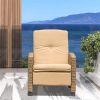 Indoor & Outdoor Recliner, All-Weather Wicker Reclining Patio Chair, Khaki Cushion (Khaki,1 Chair)