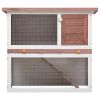 Outdoor Rabbit Hutch 1 Door Brown Wood