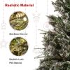 Best choice 6-foot pre illuminated pre decorated spruce hinge artificial hybrid PE/PVC Christmas tree with 1273 tips, 29 pine cones, 240 lights, and m