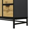 ON-TREND Elegant Rattan TV Stand for TVs up to 65", Boho Style Media Console with Adjustable Shelves, Sleek TV Console Table with Wood Grain Surface f