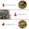 Best choice 6-foot pre illuminated pre decorated spruce hinge artificial hybrid PE/PVC Christmas tree with 1273 tips, 29 pine cones, 240 lights, and m