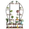 Artisasset 2pcs 6th Floor Half Moon Ironwood Suitable For Garden Balcony Patio Lawn Home Decoration Plant Stand Flower Pot Stand Iron Flower Stand Bla