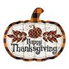 "Happy Thanksgiving" By Artisan Linda Spivey Printed on Wooden Pumpkin Wall Art