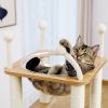 (Do Not Sell on Amazon) Modern Wooden Cat Tree Multi-Level Cat Tower With Fully Sisal Covering Scratching Posts, Deluxe Condos And Large Space Capsule