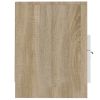 TV Cabinet White and Sonoma Oak 59.1"x13.2"x17.7" Engineered Wood