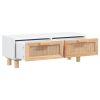 Coffee Table White 31.5"x15.7"x11.8" Engineered Wood&Solid Wood Pine