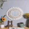 1pc, Boho Macrame Round Mirror - Decorative Wall Hanging for Apartment, Home, Bedroom, and Living Room