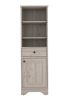 Andalusia 1-Drawer 3-Shelf Linen Cabinet Light Grey