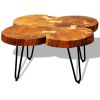 Coffee Table 13.8" 4 Trunks Solid Sheesham Wood