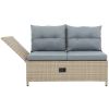 Outdoor Patio 4-Piece All Weather PE Wicker Rattan Sofa Set with Adjustable Backs for Backyard;  Poolside;  Gray