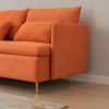 Modular L-shaped Corner sofa;  Left Hand Facing Sectional Couch ; Orange Cotton Linen-90.9''