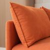 Modular L-shaped Corner sofa;  Left Hand Facing Sectional Couch ; Orange Cotton Linen-90.9''