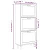 Shoe Cabinet White 20.5"x9.8"x45.3" Engineered Wood&Natural Rattan