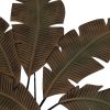 35 Inch Tropical Metal Palm Leaf Wall Mount Accent Decor, Brushed Green, Antique Yellow, Black