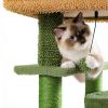 Unique Cactus Cat Tree Cat Tower with Sisal Covered Scratching Post, Cozy Condo, Plush Perches, Hanging Toy and Climbing Ladder