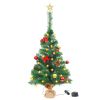 Artificial Christmas Tree with Baubles and LEDs Green 2 ft