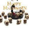 20pcs Mini Skulls, Small Skeleton Head Flowerpot Decor Realistic Skull Crafts Halloween Garden Decoration Bonsai Courtyard Ornaments