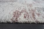 Mingled Coins Ivory, Gray, Rust, and Mauve Olefin Shag Area Rug 8x10