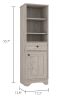 Andalusia 1-Drawer 3-Shelf Linen Cabinet Light Grey