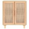 Sideboard Brown 23.6"x11.8"x27.6" Solid Wood Pine and Natural Rattan