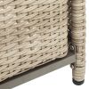 Outdoor Patio 4-Piece All Weather PE Wicker Rattan Sofa Set with Adjustable Backs for Backyard;  Poolside;  Gray