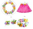 Kids Unique Hawaiian Dress Hula Dancer Grass Skirt Costume Set