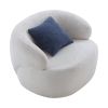 Swivel Barrel Chair Living Room, Single Chair for Small Space Comfy Round Sofa Chair Boucle Accent Chair Circle Sherpa, Arm Chair Reading Room Chair L