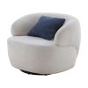 Swivel Barrel Chair Living Room, Single Chair for Small Space Comfy Round Sofa Chair Boucle Accent Chair Circle Sherpa, Arm Chair Reading Room Chair L