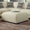 Living Room Lounge Ottoman Beige Chenille Fabric Comfort Cozy Plush Seat foam Wooden Legs 1pc Ottoman Only.