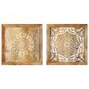 Hand-Carved Wall Panels 2 pcs Solid Mango Wood 15.7"x15.7"x0.6"