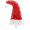 6FT Hinged Fir Artificial Fir Bent Top Christmas Tree, Xmas Tree Bendable Santa Hat Style Christmas Tree Holiday Decoration,1250 Lush Branch Tips, 300