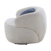 Swivel Barrel Chair Living Room, Single Chair for Small Space Comfy Round Sofa Chair Boucle Accent Chair Circle Sherpa, Arm Chair Reading Room Chair L