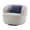 Swivel Barrel Chair Living Room, Single Chair for Small Space Comfy Round Sofa Chair Boucle Accent Chair Circle Sherpa, Arm Chair Reading Room Chair L