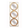 3 Mirror Piece Wall Mirror in Gold Rectangular Frame, Home Wall Decor for Bedroom Living Room, 40"x14"