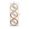 3 Mirror Piece Wall Mirror in Gold Rectangular Frame, Home Wall Decor for Bedroom Living Room, 40"x14"