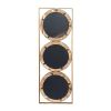 3 Mirror Piece Wall Mirror in Gold Rectangular Frame, Home Wall Decor for Bedroom Living Room, 40"x14"