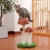 Cat Scratching Post Mushroom Claw Scratcher with Natural Sisal Ropes Interactive Dangling Ball for Kittens and Small Cats