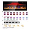 50 inch recessed ultra thin tempered glass front wall mounted electric fireplace with remote and multi color flame & emberbed, LED light heater