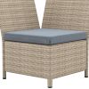 Outdoor Patio 4-Piece All Weather PE Wicker Rattan Sofa Set with Adjustable Backs for Backyard;  Poolside;  Gray