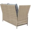 Outdoor Patio 4-Piece All Weather PE Wicker Rattan Sofa Set with Adjustable Backs for Backyard;  Poolside;  Gray