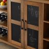 JHX Industrial Wine Bar Cabinet, Liquor Storage Credenza, Sideboard with Wine Racks & Stemware Holder (Hazelnut Brown, 55.12''w x 13.78''d x 30.31' '